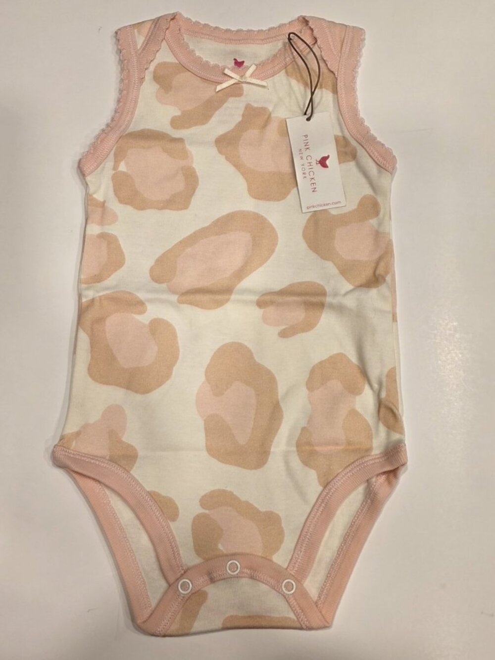 Pink Chicken Baby Girl Bella Bodysuit Gardenia Leopard Pink 6/9 Mos.